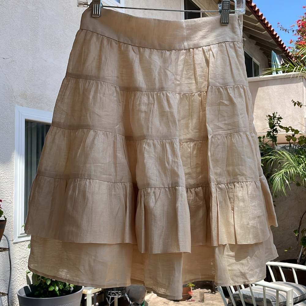 SANDRO| Beige Ruffled Skirt - Picture 7 of 12